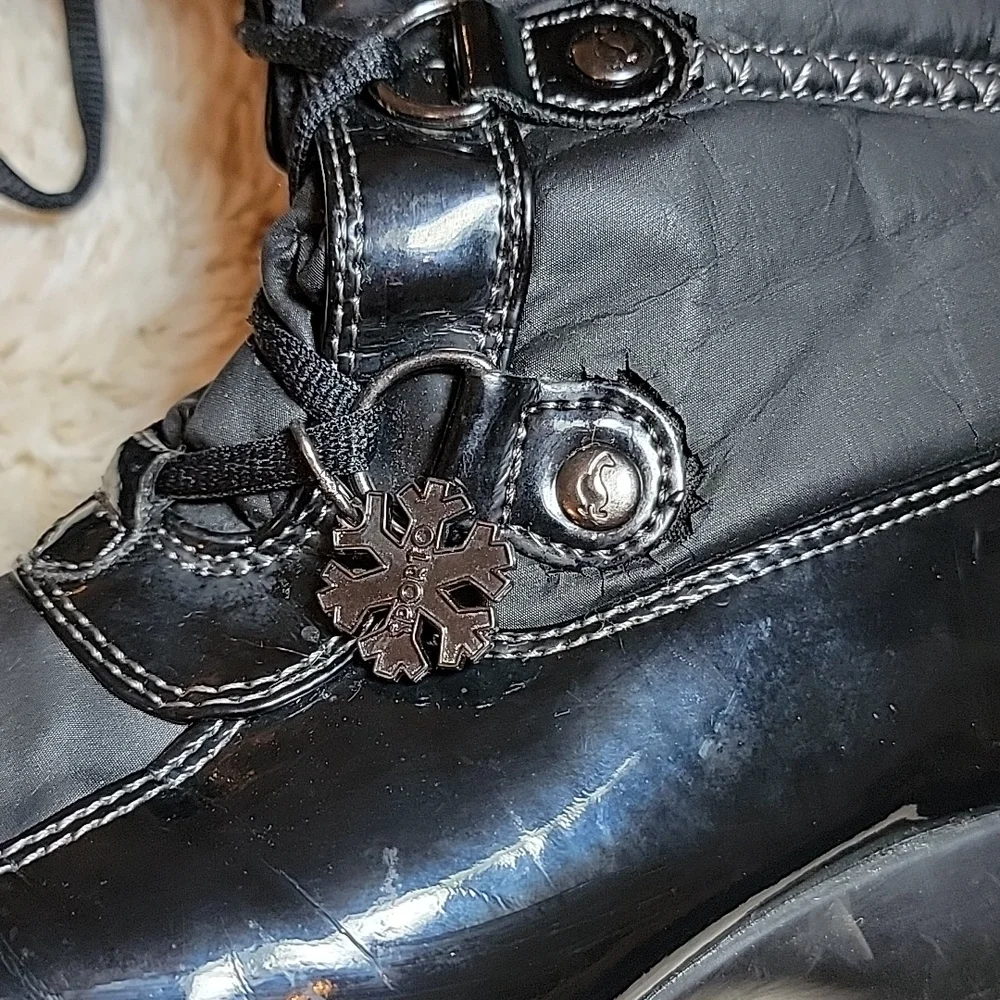 Sporto sz9 Ivy Black Waterproof Fur Lined Lace Up Booots